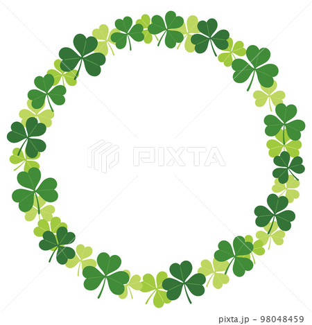 クローバーの円形フレームイラスト 98048459