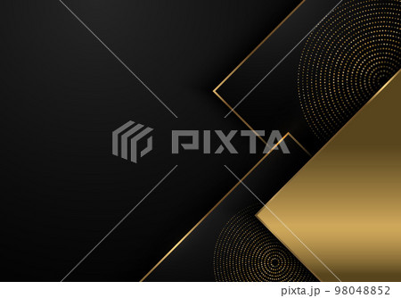Abstract golden template design of luxury style artwork decorative with gradient black style. Abstract golden template design of luxury style artwork decorative with gradient black style. 98048852