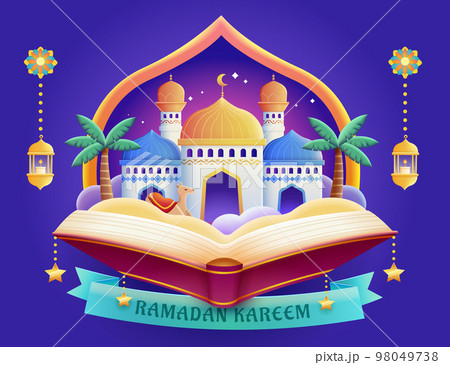 Creative Ramadan greeting card 98049738