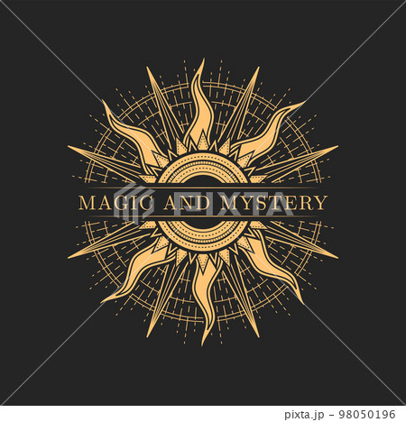 Magic mystery, occult astrology and witchcraft...のイラスト素材 