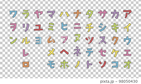 彩色可愛角形哥特式片假名易於使用的標題 98050430