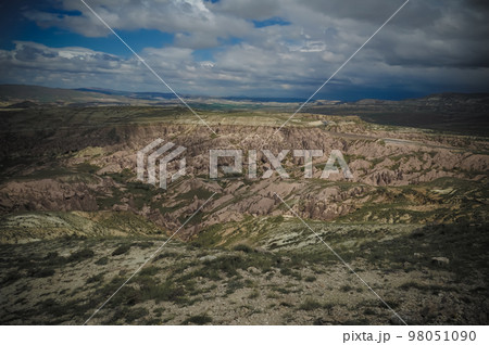 Landscape panoramic view to Devrent valley aka valley of imagination, Cappadocia, Turkey 98051090