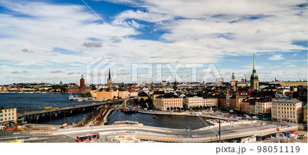 Panorama aerial view to Stokholm from Katarina viewpoint at Stokholm , Sweden 98051119