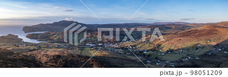Aerial view of Kilcar in County Donegal - Ireland 98051209