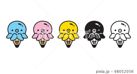 Octopus vector icon fish squid ice cream cone cartoon character symbol illustration design Octopus vector icon fish squid ice cream cone cartoon character symbol illustration design 98052056