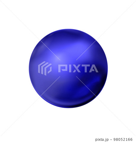 Blue sphere, ball. Mock up of clean round the realistic object, orb icon. Design decoration round shape, geometric simple, figure circle form. Isolated on white background, vector illustration 98052166