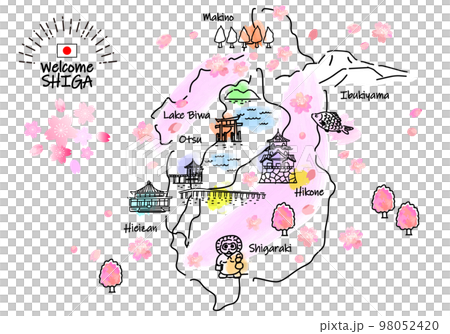 春季滋賀縣旅遊景點簡筆劃插圖圖 春季滋賀縣旅遊景點簡筆劃插圖圖 98052420