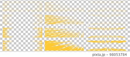 黃色橫長方形卡通風格集中線條素材集 98053784