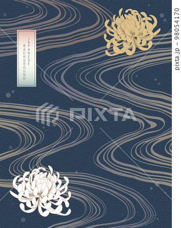 日本の背景／流水・菊 98054170