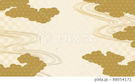 和柄の抽象的な雲と流水の背景デザイン 98054171