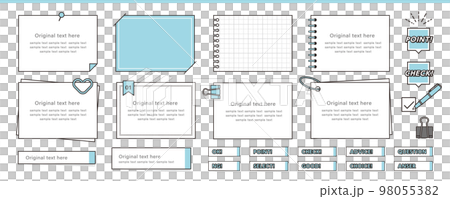 Various design frames such as notepads, sticky notes, notebooks, etc. 98055382