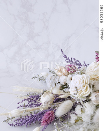 ドライフラワー(紫・白) 98055569