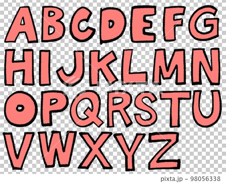 英文字母大寫字母，手寫粗包字母，ABC（粉色） 98056338