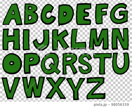 英文字母大寫字母，手寫粗包字母，ABC（綠色） 98056339