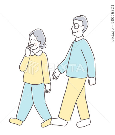 元気に歩くシニア夫婦 元気に歩くシニア夫婦 98056821
