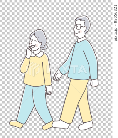 元気に歩くシニア夫婦 元気に歩くシニア夫婦 98056821