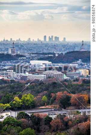《愛知県》春日井市西高森山からの展望 名古屋市方面 《愛知県》春日井市西高森山からの展望 名古屋市方面 98056874