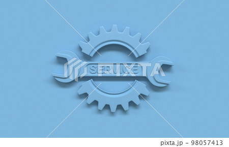 Blue gear wheel SERVICE 3D 98057413
