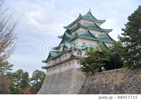 紅葉の時期のお城（名古屋城　愛知県 名古屋市） 98057715