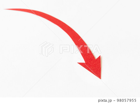 矢印 急落 下向き 激減 矢印 急落 下向き 激減 98057955