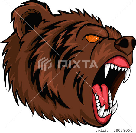 Angry bear head mascot character Angry bear head mascot character 98058050