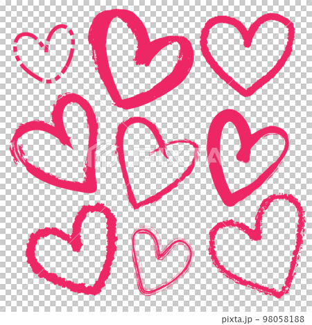 Set of heart handdrawn and doodle for element, love, valentine, card Set of heart handdrawn and doodle for element, love, valentine, card 98058188