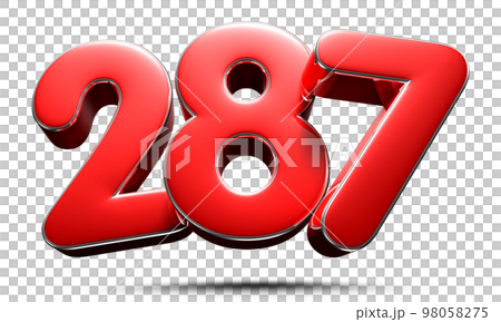 Number 287 red 3D. Number 287 red 3D. 98058275