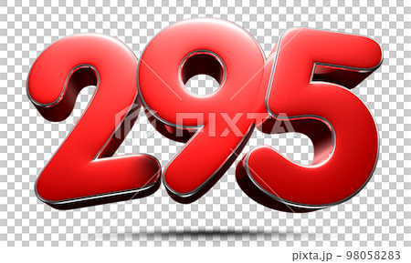 Number 295 red 3D. 98058283