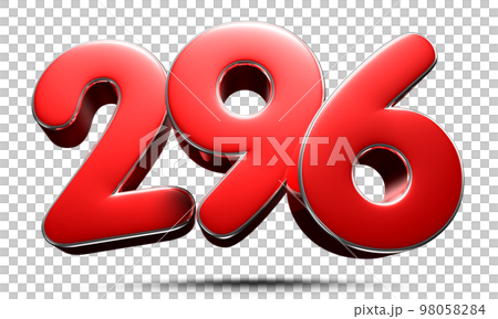 Number 296 red 3D. Number 296 red 3D. 98058284
