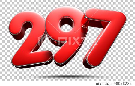 Number 297 red 3D. 98058285