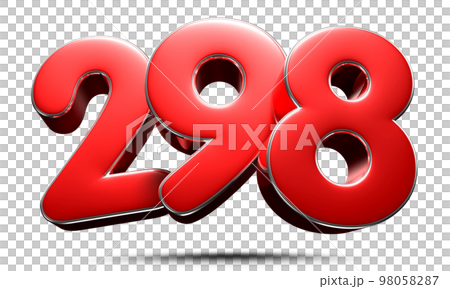 Number 298 red 3D 98058287