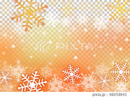 キラキラした雪の結晶　オレンジ　 98058641