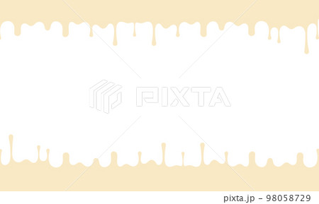 溶けて垂れるホワイトチョコレートとストライプの背景 溶けて垂れるホワイトチョコレートとストライプの背景 98058729