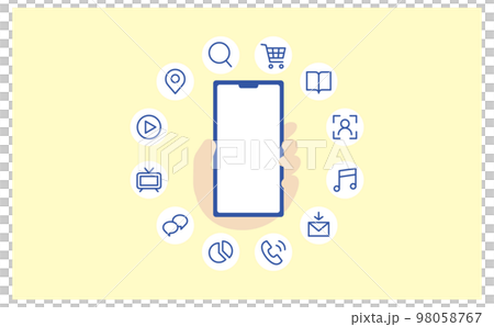 Illustration 11 that visualizes what you can do with a smartphone Illustration 11 that visualizes what you can do with a smartphone 98058767