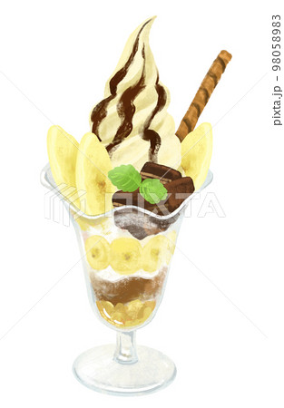 チョコバナナパフェのイラスト素材 [98058983] - PIXTA