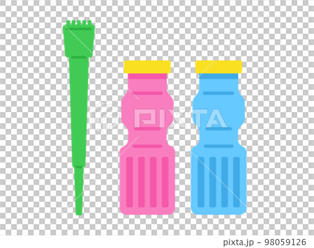 Illustration of soap bubble straw and soap liquid Illustration of soap bubble straw and soap liquid 98059126