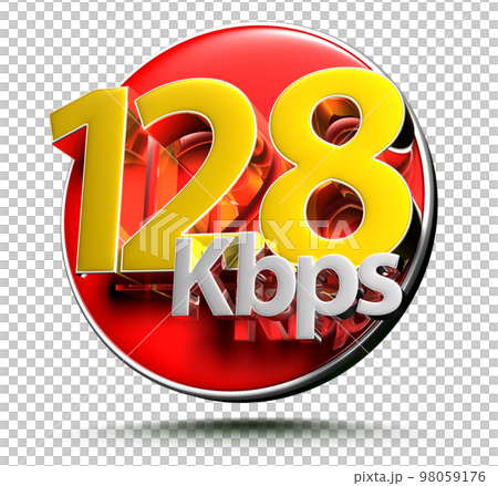 128 kbps red circle 3D. 128 kbps red circle 3D. 98059176