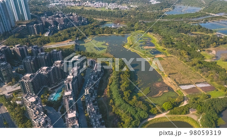 6 Jan 2022 the landscape of Fung Lok Wai Fish Pond 98059319