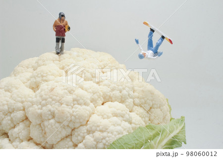 a figures of snowboarder on Whole Cauliflower Vegetable 98060012