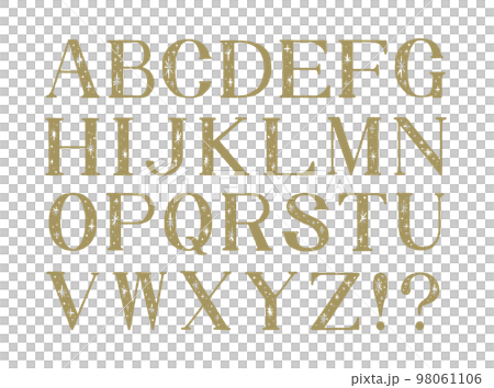 星屑のきらきらアルファベット　手書き　大文字　お洒落な英字セット 98061106
