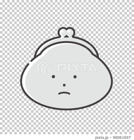 Yellow purse with a troubled face-Image material for money, household budget, and fortune down 98061697