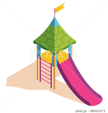 Isometric kids playground item. Isolated icon of play equipment for children. Sports equipment element. Vector illustration 98063075