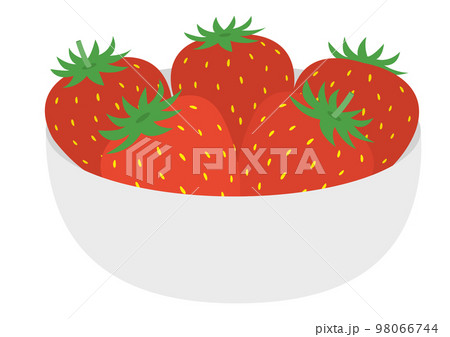 器に載せた苺のイラスト_2 器に載せた苺のイラスト_2 98066744