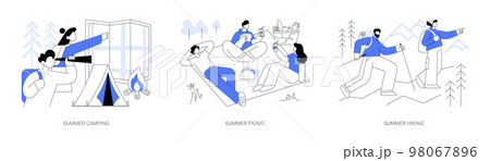 Summer adventure abstract concept vector illustrations. 98067896