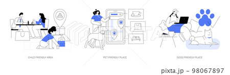 Inclusive public places abstract concept vector illustrations. 98067897
