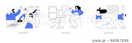 Entertainment and recreation abstract concept vector illustrations. 98067898