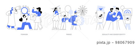 Human rights abstract concept vector illustrations. 98067909