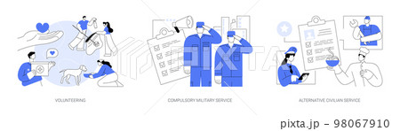 Community service abstract concept vector illustrations. 98067910