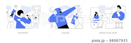 Riots outrage abstract concept vector illustrations. Riots outrage abstract concept vector illustrations. 98067935