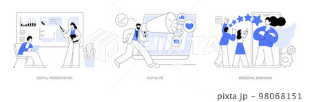 Reputation management abstract concept vector illustrations. 98068151